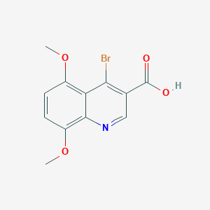 molecular formula C12H10BrNO4 B13002237 4-Bromo-5,8-dimethoxyquinoline-3-carboxylic acid 