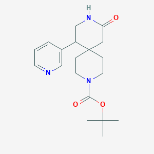 molecular formula C19H27N3O3 B13002267 tert-Butyl 10-oxo-7-(pyridin-3-yl)-3,9-diazaspiro[5.5]undecane-3-carboxylate 