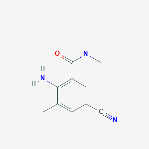 molecular formula C11H13N3O B13002282 2-Amino-5-cyano-N,N,3-trimethylbenzamide 