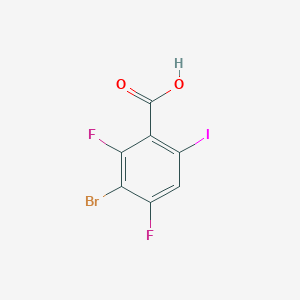 molecular formula C7H2BrF2IO2 B13002292 3-Bromo-2,4-difluoro-6-iodobenzoic acid 