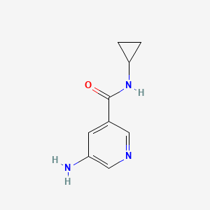 molecular formula C9H11N3O B13002327 5-Amino-N-cyclopropylnicotinamide 