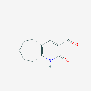 molecular formula C12H15NO2 B13002334 3-Acetyl-6,7,8,9-tetrahydro-1H-cyclohepta[b]pyridin-2(5H)-one 