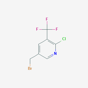 molecular formula C7H4BrClF3N B13002421 5-(Bromomethyl)-2-chloro-3-(trifluoromethyl)pyridine 