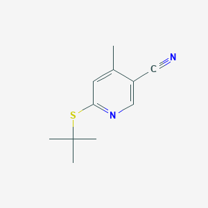 molecular formula C11H14N2S B13002441 6-(tert-Butylthio)-4-methylnicotinonitrile 