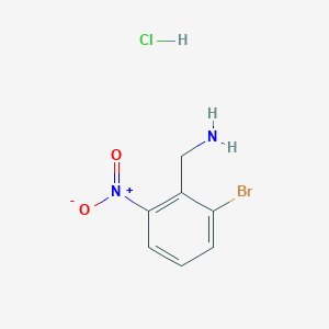 molecular formula C7H8BrClN2O2 B13002474 (2-Bromo-6-nitrophenyl)methanamine hydrochloride 