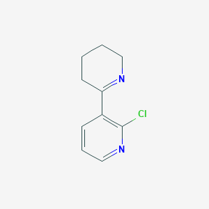 molecular formula C10H11ClN2 B13002475 2'-Chloro-3,4,5,6-tetrahydro-2,3'-bipyridine 