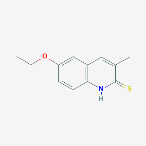 molecular formula C12H13NOS B13002485 6-Ethoxy-3-methyl-quinoline-2-thiol 