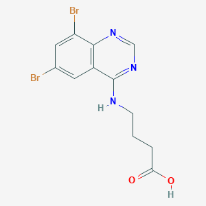 molecular formula C12H11Br2N3O2 B13002514 4-[(6,8-dibromoquinazolin-4-yl)amino]butanoic Acid CAS No. 886500-10-3