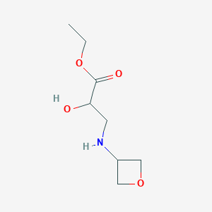 molecular formula C8H15NO4 B13002525 Ethyl2-hydroxy-3-[(oxetan-3-yl)amino]propanoate 