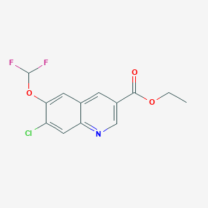 molecular formula C13H10ClF2NO3 B13002542 Ethyl 7-chloro-6-(difluoromethoxy)quinoline-3-carboxylate 