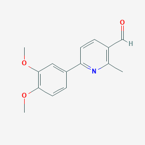 molecular formula C15H15NO3 B13002549 6-(3,4-Dimethoxyphenyl)-2-methylnicotinaldehyde 