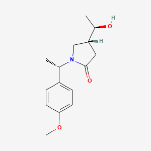 molecular formula C15H21NO3 B13002552 (R)-4-((R)-1-hydroxyethyl)-1-((S)-1-(4-methoxyphenyl)ethyl)pyrrolidin-2-one 