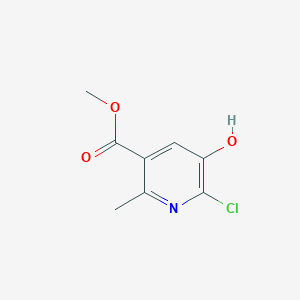 molecular formula C8H8ClNO3 B13002583 Methyl 6-chloro-5-hydroxy-2-methylnicotinate 