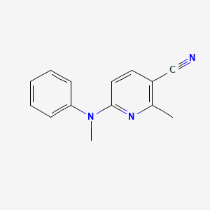 molecular formula C14H13N3 B13002596 2-Methyl-6-(methyl(phenyl)amino)nicotinonitrile 