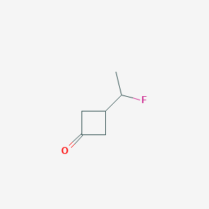 molecular formula C6H9FO B13002670 3-(1-Fluoroethyl)cyclobutan-1-one 