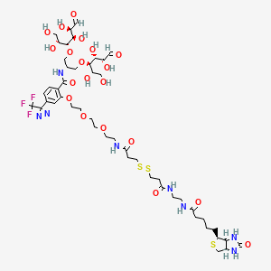 N-(1,3-Bis(((2R,3R,4R,5R)-1,2,4,5-tetrahydroxy-6-oxohexan-3-yl)oxy)propan-2-yl)-4-(3-(trifluoromethyl)-3H-diazirin-3-yl)-2-((10,17,22-trioxo-26-((3aS,4S,6aR)-2-oxohexahydro-1H-thieno[3,4-d]imidazol-4-yl)-3,6-dioxa-13,14-dithia-9,18,21-triazahexacosyl)oxy)benzamide