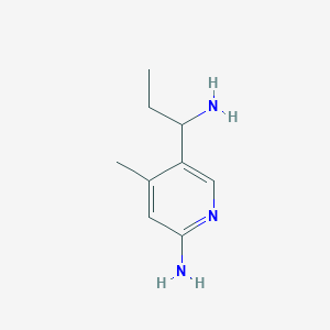 5-(1-Aminopropyl)-4-methylpyridin-2-amine