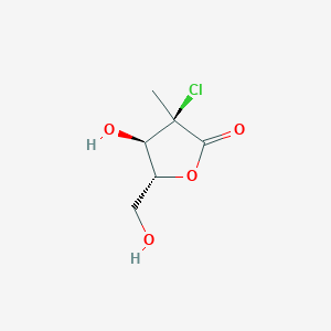 molecular formula C6H9ClO4 B13002687 (3R,4R,5R)-3-chloro-4-hydroxy-5-(hydroxymethyl)-3-methyloxolan-2-one 