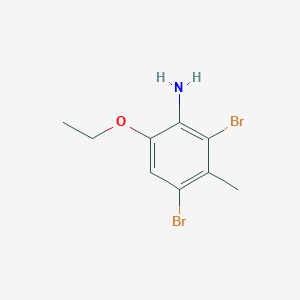 molecular formula C9H11Br2NO B13002694 2,4-Dibromo-6-ethoxy-3-methylaniline 