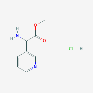 molecular formula C8H11ClN2O2 B13002695 Methyl 2-amino-2-(pyridin-3-yl)acetate hydrochloride 