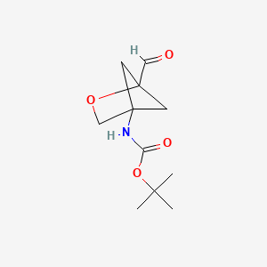 molecular formula C11H17NO4 B13002715 Tert-butyl (1-formyl-2-oxabicyclo[2.1.1]hexan-4-YL)carbamate 