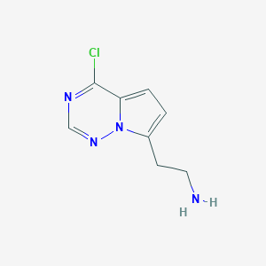 molecular formula C8H9ClN4 B13002730 2-(4-Chloropyrrolo[2,1-f][1,2,4]triazin-7-yl)ethan-1-amine 