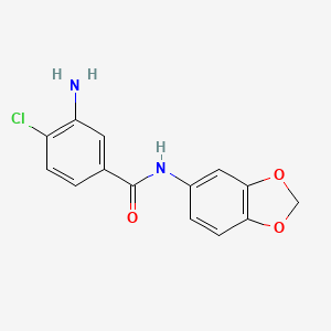 molecular formula C14H11ClN2O3 B13002745 3-Amino-N-(benzo[d][1,3]dioxol-5-yl)-4-chlorobenzamide 