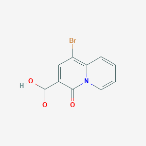 molecular formula C10H6BrNO3 B13002765 1-Bromo-4-oxo-4h-quinolizine-3-carboxylic acid 