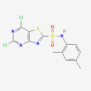 molecular formula C13H10Cl2N4O2S2 B13002774 5,7-Dichloro-N-(2,4-dimethylphenyl)thiazolo[4,5-d]pyrimidine-2-sulfonamide CAS No. 1000573-16-9