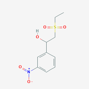 molecular formula C10H13NO5S B13002780 2-(Ethylsulfonyl)-1-(3-nitrophenyl)ethanol 