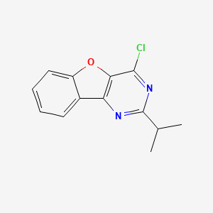 molecular formula C13H11ClN2O B13002786 4-Chloro-2-isopropylbenzofuro[3,2-d]pyrimidine 