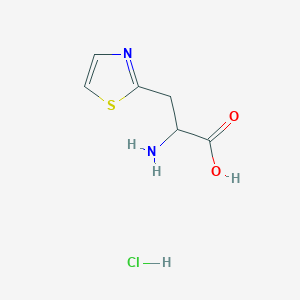 molecular formula C6H9ClN2O2S B13002793 2-Amino-3-(thiazol-2-yl)propanoicacidhydrochloride 