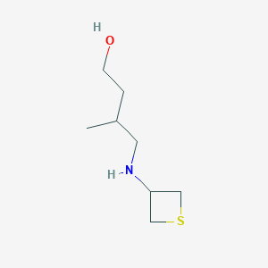 molecular formula C8H17NOS B13002808 3-Methyl-4-(thietan-3-ylamino)butan-1-ol 