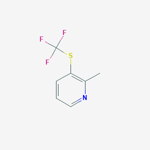 molecular formula C7H6F3NS B13002811 2-Methyl-3-((trifluoromethyl)thio)pyridine 