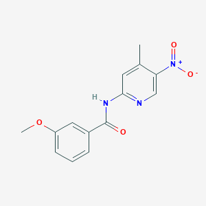 molecular formula C14H13N3O4 B13002836 3-methoxy-N-(4-methyl-5-nitropyridin-2-yl)benzamide 