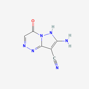 molecular formula C6H4N6O B13002849 7-Amino-4-oxo-1,4-dihydropyrazolo[5,1-c][1,2,4]triazine-8-carbonitrile 