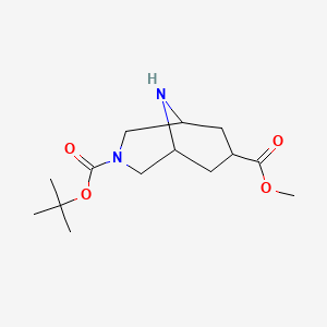 molecular formula C14H24N2O4 B13002866 3-O-tert-butyl 7-O-methyl 3,9-diazabicyclo[3.3.1]nonane-3,7-dicarboxylate 