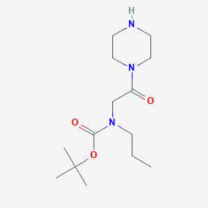 molecular formula C14H27N3O3 B13002867 tert-butyl N-[2-oxo-2-(piperazin-1-yl)ethyl]-N-propylcarbamate 