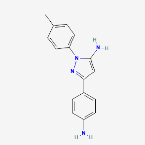 molecular formula C16H16N4 B1300287 5-(4-氨基苯基)-2-对甲苯基-2H-吡唑-3-基胺 CAS No. 223518-72-7