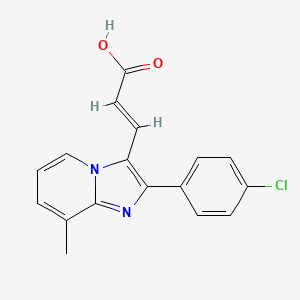 molecular formula C17H13ClN2O2 B13002887 3-(2-(4-Chlorophenyl)-8-methylimidazo[1,2-a]pyridin-3-yl)acrylic acid 