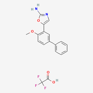 molecular formula C18H15F3N2O4 B13002928 5-(4-Methoxy-[1,1'-biphenyl]-3-yl)oxazol-2-amine 2,2,2-trifluoroacetate 