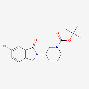 molecular formula C18H23BrN2O3 B13002932 tert-Butyl 3-(6-bromo-1-oxoisoindolin-2-yl)piperidine-1-carboxylate 