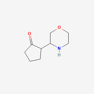 molecular formula C9H15NO2 B13002938 2-(Morpholin-3-yl)cyclopentan-1-one 