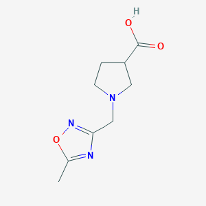 1-((5-Methyl-1,2,4-oxadiazol-3-yl)methyl)pyrrolidine-3-carboxylic acid