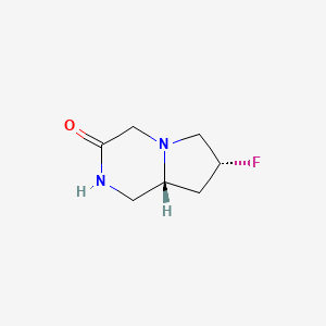 molecular formula C7H11FN2O B13002970 (7R,8aR)-7-Fluorohexahydropyrrolo[1,2-a]pyrazin-3(4H)-one 