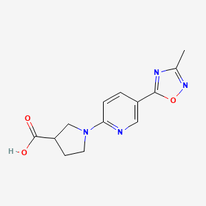 1-(5-(3-Methyl-1,2,4-oxadiazol-5-yl)pyridin-2-yl)pyrrolidine-3-carboxylic acid