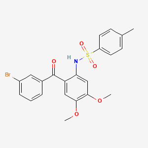 molecular formula C22H20BrNO5S B13003087 N-(2-(3-Bromobenzoyl)-4,5-dimethoxyphenyl)-4-methylbenzenesulfonamide 