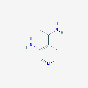 molecular formula C7H11N3 B13003104 4-(1-Aminoethyl)pyridin-3-amine 