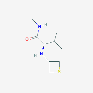 molecular formula C9H18N2OS B13003132 (S)-N,3-Dimethyl-2-(thietan-3-ylamino)butanamide 