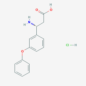 molecular formula C15H16ClNO3 B13003140 (R)-3-Amino-3-(3-phenoxyphenyl)propanoic acid hydrochloride 